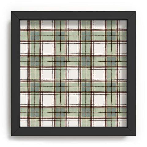 Ninola Design Rustic Geometric Checks Sage Green Recessed Framing Square