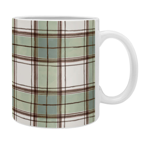 Ninola Design Rustic Geometric Checks Sage Green Coffee Mug