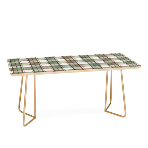 Ninola Design Rustic Geometric Checks Sage Green Coffee Table