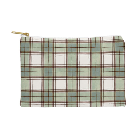 Ninola Design Rustic Geometric Checks Sage Green Pouch