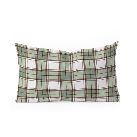 Ninola Design Rustic Geometric Checks Sage Green Oblong Throw Pillow Havenly