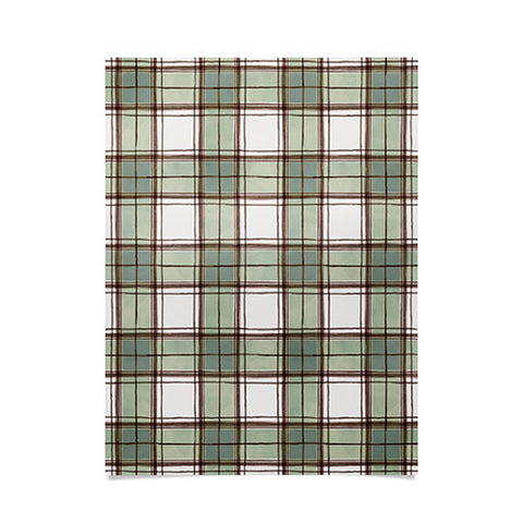 Ninola Design Rustic Geometric Checks Sage Green Poster