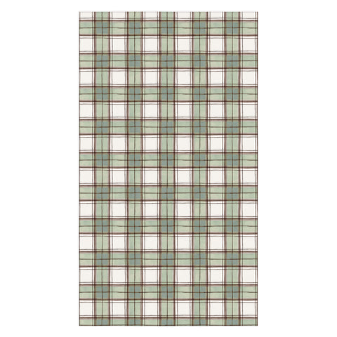 Ninola Design Rustic Geometric Checks Sage Green Tablecloth