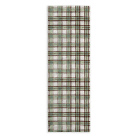 Ninola Design Rustic Geometric Checks Sage Green Yoga Towel