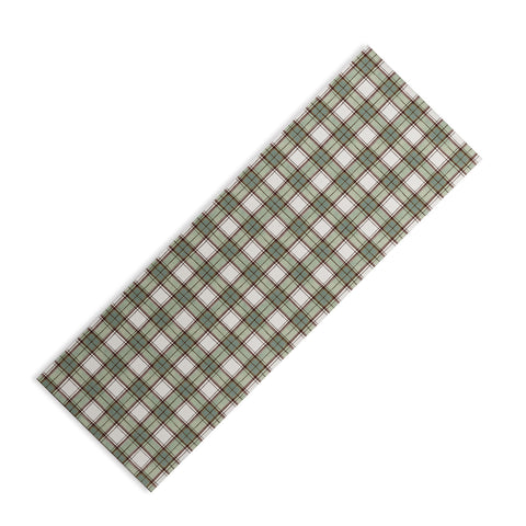 Ninola Design Rustic Geometric Checks Sage Green Yoga Mat