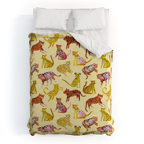 Ninola Design Safari Tigers Leopards Savanna Duvet Cover