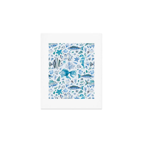 Ninola Design Sea Fishes Shells Aqua Art Print