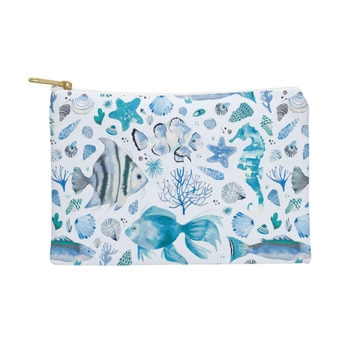 Ninola Design Sea Fishes Shells Aqua Pouch