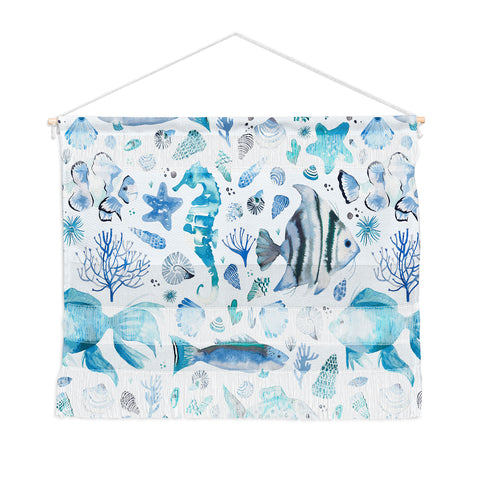 Ninola Design Sea Fishes Shells Aqua Wall Hanging Landscape