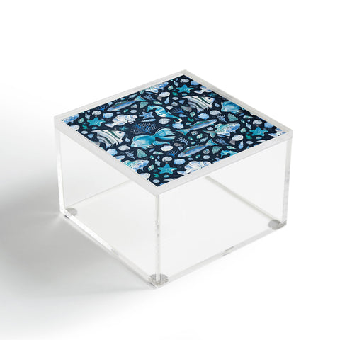 Ninola Design Sea Fishes Shells Blue Acrylic Box