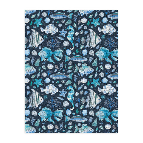 Ninola Design Sea Fishes Shells Blue Puzzle