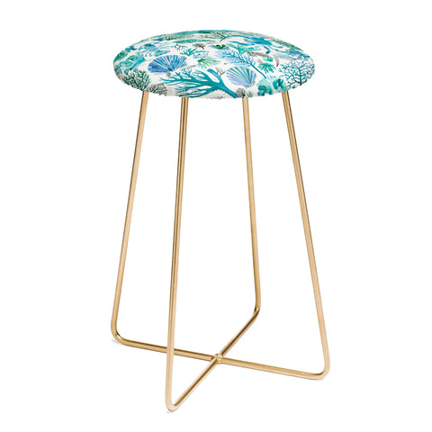 Ninola Design Sea Ocean Corals Reef Counter Stool