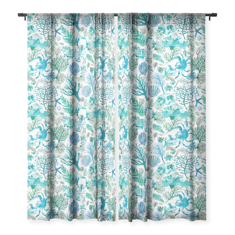 Ninola Design Sea Ocean Corals Reef Sheer Non Repeat