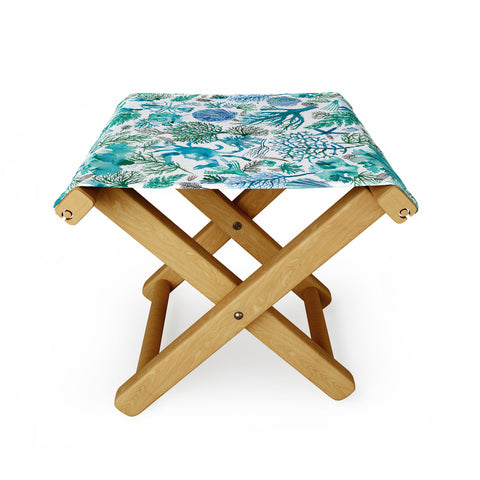 Ninola Design Sea Ocean Corals Reef Folding Stool