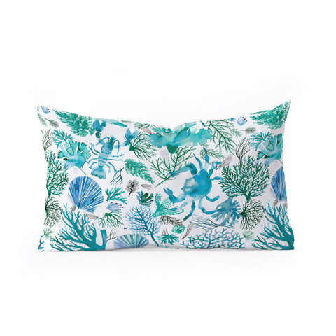 Ninola Design Sea Ocean Corals Reef Oblong Throw Pillow