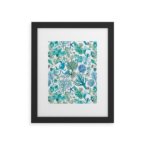 Ninola Design Sea Ocean Corals Reef Framed Art Print