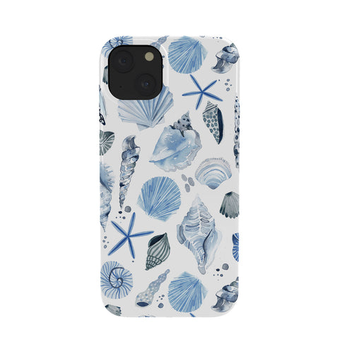 Ninola Design Sea Shells Ocean Marine Coastal Blue Indigo Phone Case