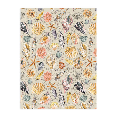 Ninola Design Sea Shells Ocean Marine Coastal Sand Puzzle