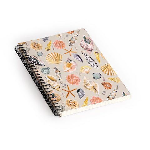 Ninola Design Sea Shells Ocean Marine Coastal Sand Spiral Notebook
