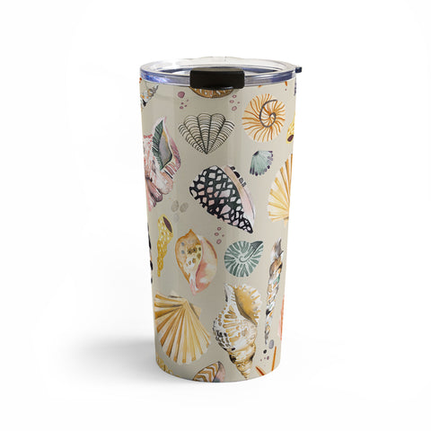 Ninola Design Sea Shells Ocean Marine Coastal Sand Travel Mug