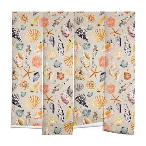 Ninola Design Sea Shells Ocean Marine Coastal Sand Wall Mural