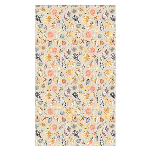 Ninola Design Sea Shells Ocean Marine Coastal Sand Tablecloth