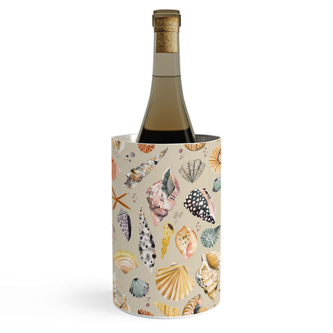 Ninola Design Sea Shells Ocean Marine Coastal Sand Wine Chiller