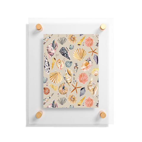 Ninola Design Sea shells Sand beige Floating Acrylic Print