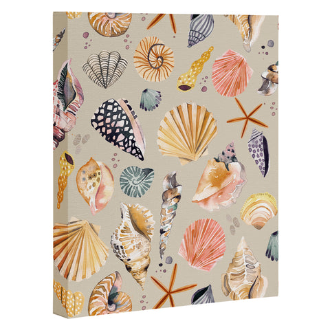 Ninola Design Sea shells Sand beige Art Canvas
