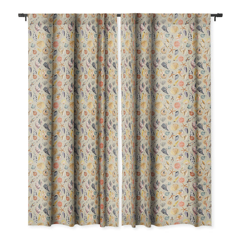Ninola Design Sea shells Sand beige Blackout Window Curtain