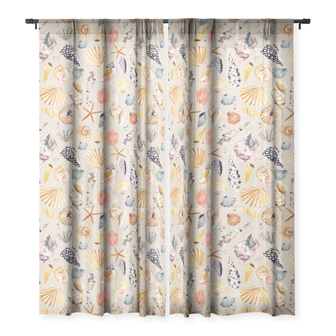 Ninola Design Sea shells Sand beige Sheer Non Repeat