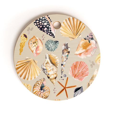 Ninola Design Sea shells Sand beige Cutting Board Round