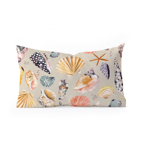 Ninola Design Sea shells Sand beige Oblong Throw Pillow