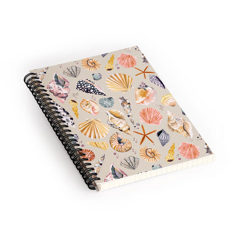 Ninola Design Sea shells Sand beige Spiral Notebook