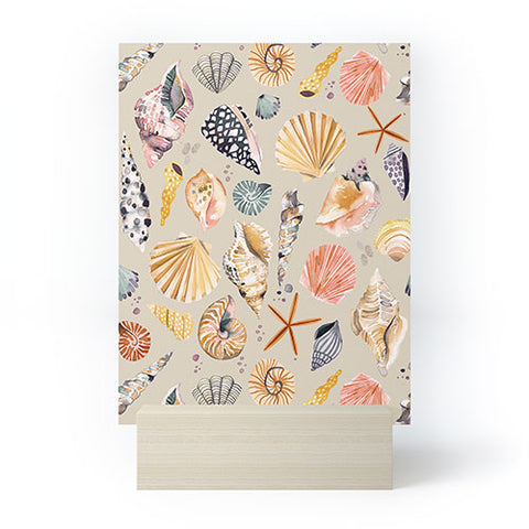 Ninola Design Sea shells Sand beige Mini Art Print