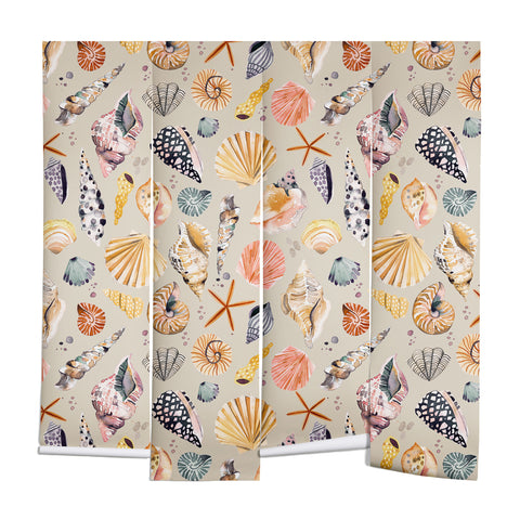 Ninola Design Sea shells Sand beige Wall Mural