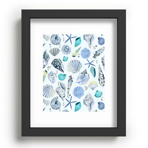 Ninola Design Sea shells Soft blue Recessed Framing Rectangle