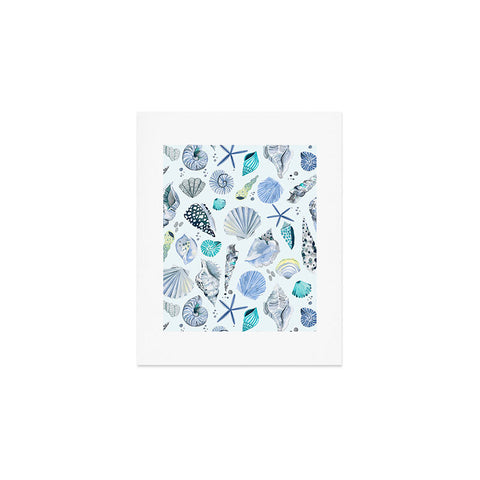 Ninola Design Sea shells Soft blue Art Print