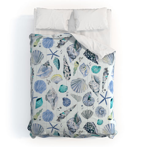 Ninola Design Sea shells Soft blue Comforter