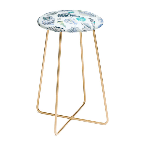 Ninola Design Sea shells Soft blue Counter Stool