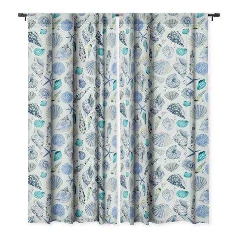 Ninola Design Sea shells Soft blue Blackout Non Repeat