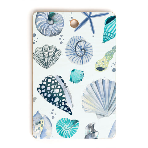 Ninola Design Sea shells Soft blue Cutting Board Rectangle