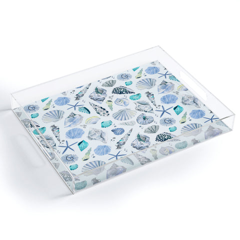 Ninola Design Sea shells Soft blue Acrylic Tray