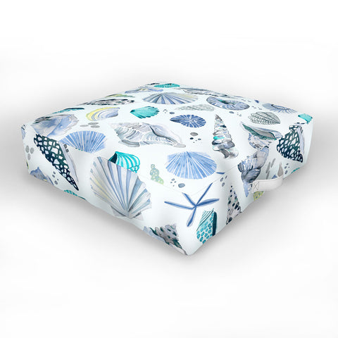 Ninola Design Sea shells Soft blue Outdoor Floor Cushion