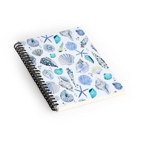 Ninola Design Sea shells Soft blue Spiral Notebook