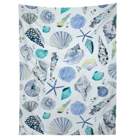 Ninola Design Sea shells Soft blue Tapestry