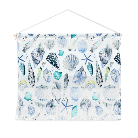 Ninola Design Sea shells Soft blue Wall Hanging Landscape