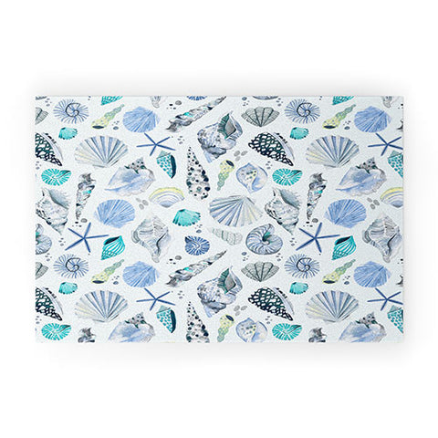Ninola Design Sea shells Soft blue Welcome Mat