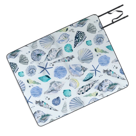 Ninola Design Sea shells Soft blue Picnic Blanket