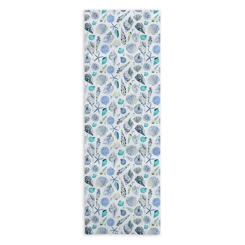 Ninola Design Sea shells Soft blue Yoga Towel